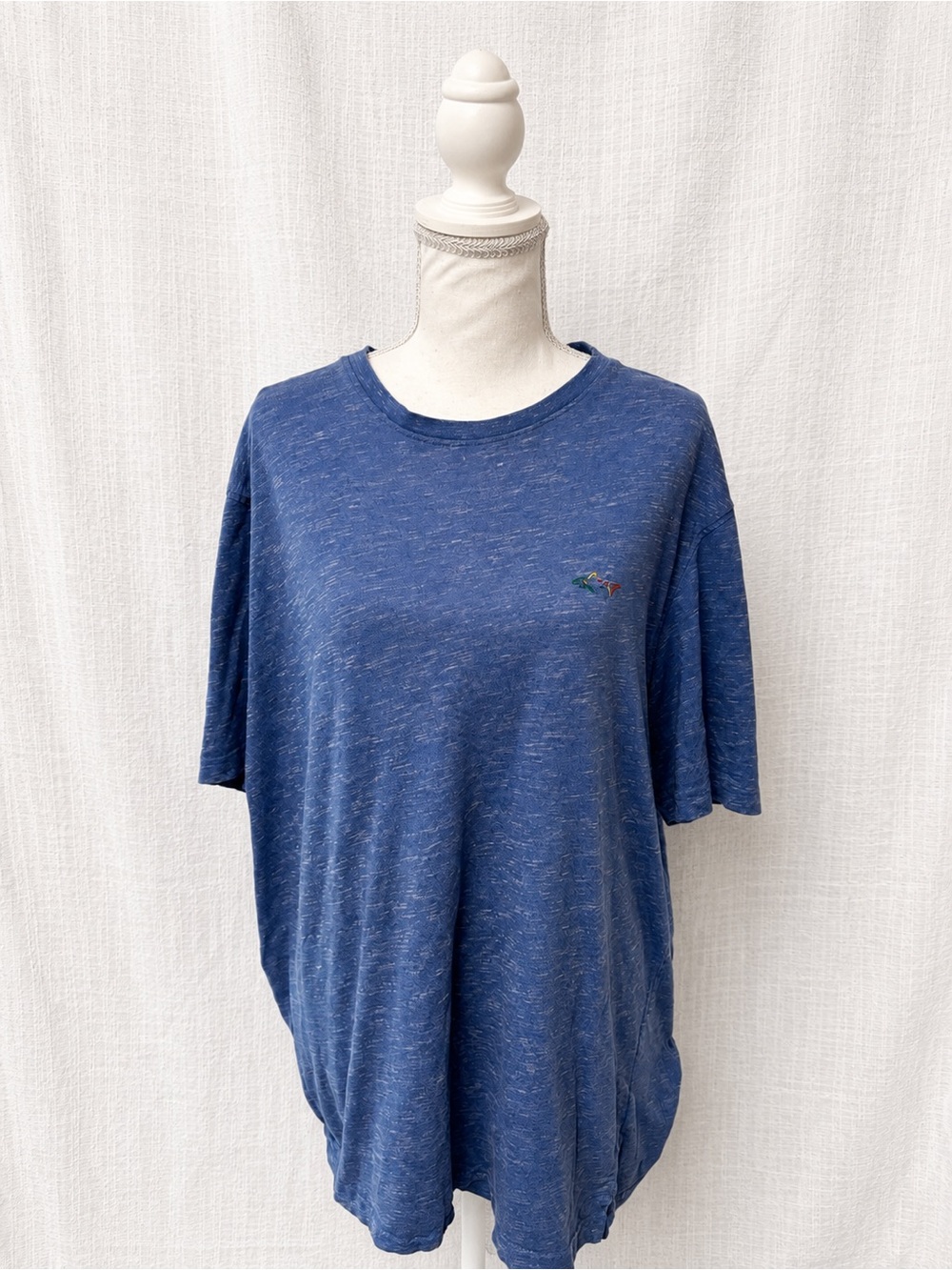 Greg Norman Collection Blue Heather Crewneck Short Sleeve Tee